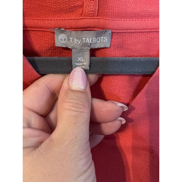 T by Talbots Coral XL Hoodie - Picture 3 of 9